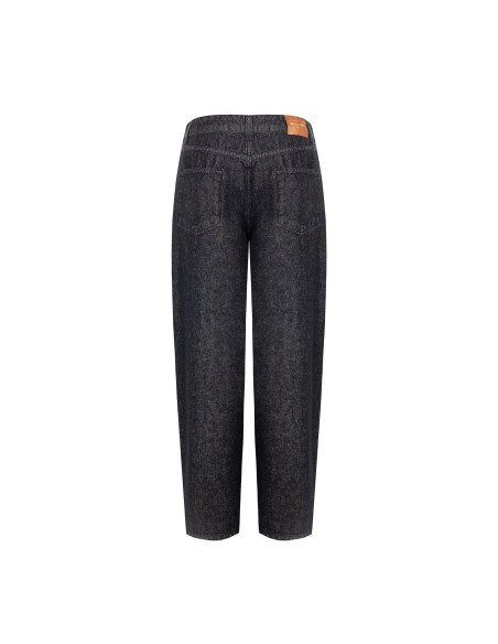 Jeans wide leg com placa com logótipo no bolso traseiro Rinascimento