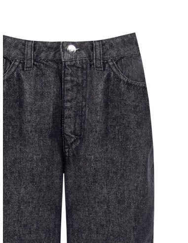 Jeans wide leg com placa de logótipo no bolso traseiro Rinascimento