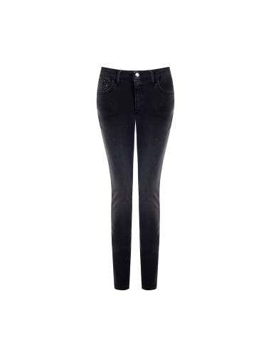 Jeans Skinny Elásticos com Strass e Logótipo no Bolso Traseiro Rinascimento