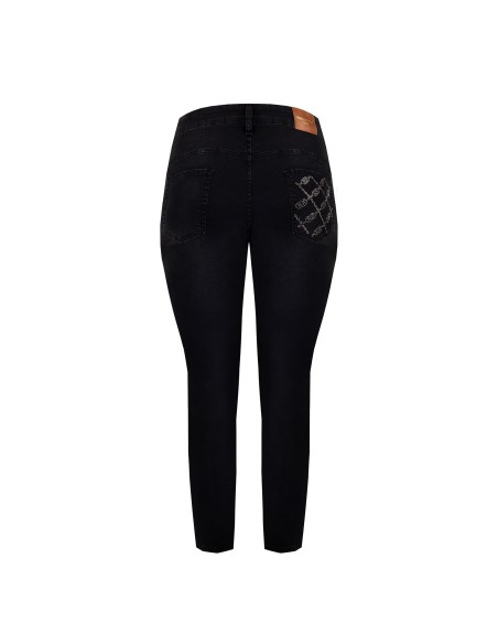 Jeans Curvy Skinny com strass no bolso traseiro Rinascimento Curvy