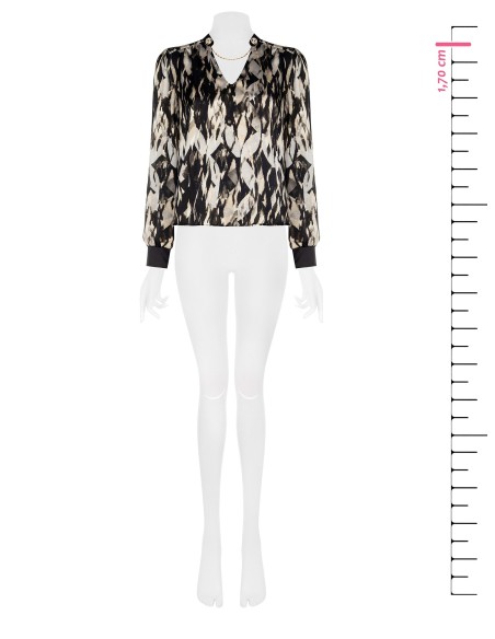 Blusa Ampia In Raso Con Bottoni E Catena Removibili Rinascimento - ...