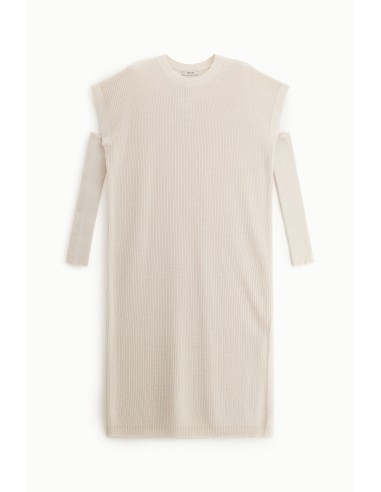 Vestido Midi Canelado com Fenda Lateral Dixie