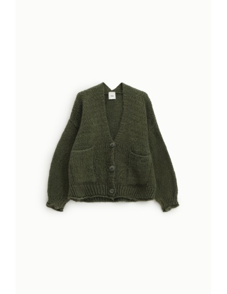 Cardigan com Malha Grossa e Bolsos Frontais Dixie