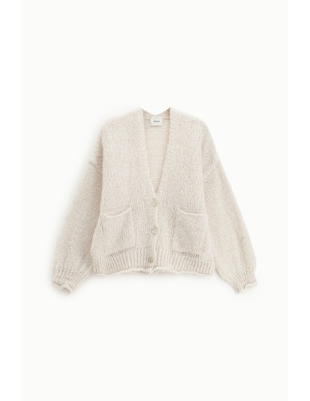 Cardigan com malha grossa e bolsos frontais Dixie