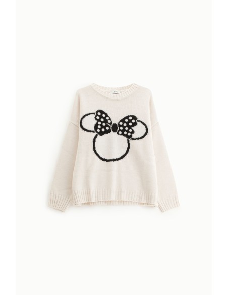 Camisola de gola redonda com estampa de laço e bolinhas Dixie