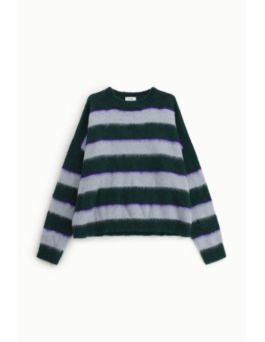 Camisola de gola redonda às riscas largas, macia Dixie