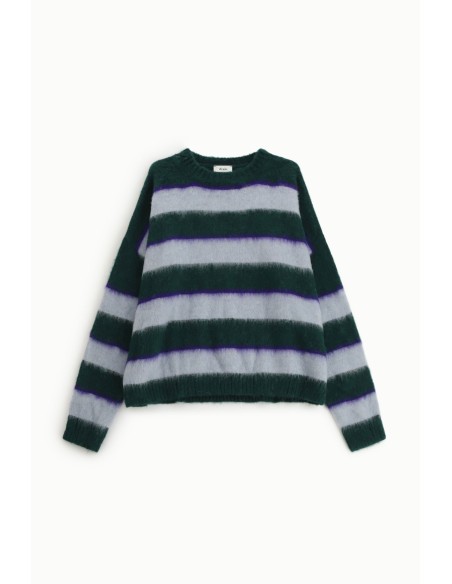 Camisola de gola redonda às riscas largas, macia Dixie