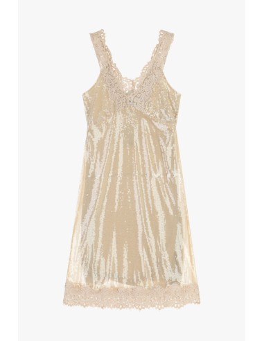 Abito Corto Con Paillettes E Bordi In Pizzo Dixie - Vestiti Firmati...