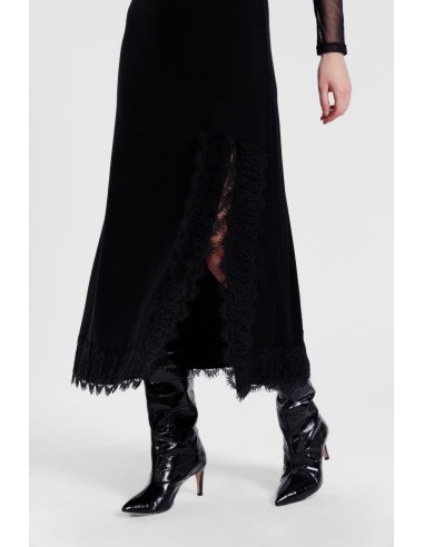 Vestido longo com inserções em renda e mangas semitransparentes Dixie