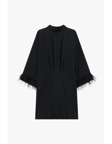 Vestido Curto com Mangas Amplas e Inserções Acolchoadas Dixie