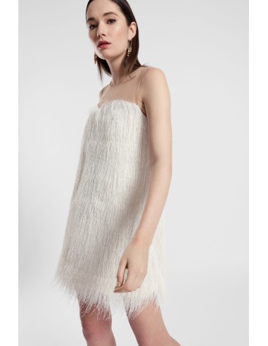 Abito Corto Con Inserto Trasparente E Frange Dixie - Vestiti Firmat...