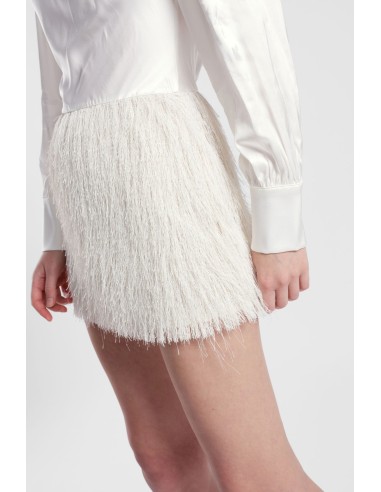 Vestido Curto Com Mangas Compridas E Folho Texto Dixie