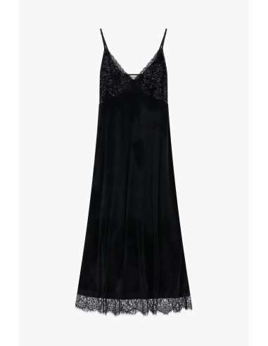 Vestido midi com alças finas e detalhes em renda Dixie