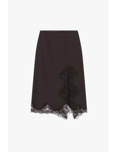 Saia midi com inserto e bordo em renda Dixie 2