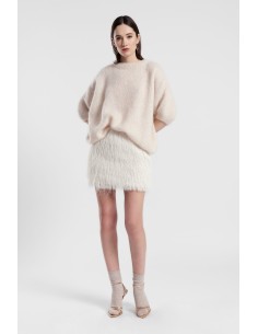 Gonna Corta Con Frange Effetto Pelo Dixie - Vestiti Firmati Life Sm...