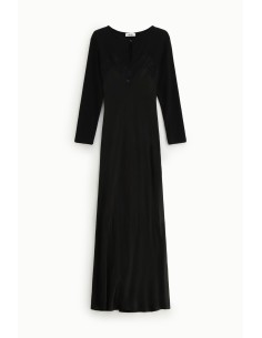 Vestido Longo com Inserções em Renda e Mangas Compridas Dixie 2