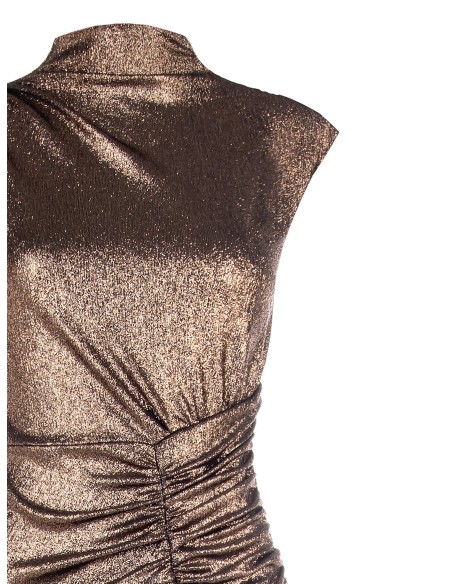 Vestido longo justo em lurex com alças Rinascimento