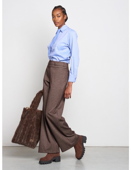 Camisa Ampla em Algodão com Laço e Bolso Rinascimento