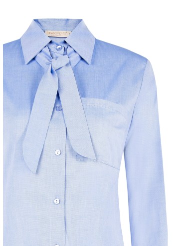 Camisa Ampla Em Algodão Com Laço E Bolsinho Rinascimento