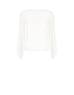 Blusa Acinturada em Georgette com Decote em V Profundo Rinascimento 2