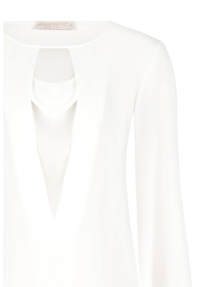 Blusa Cinturada Em Georgette Com Decote Em V Profundo Rinascimento