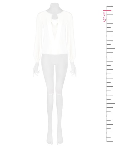 Blusa cintada em georgette com decote em V profundo Renascimento