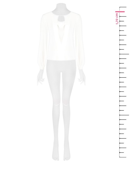 Blusa cintada em georgette com decote em V profundo Renascimento