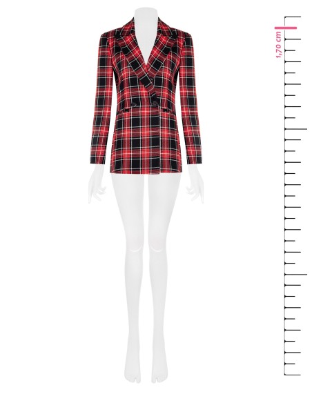 Blazer entalhado tartan com fio de lurex e efeito glitter Rinascimento
