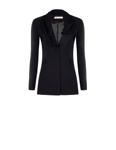 Blazer de corte longo com lapela em georgette Rinascimento 2