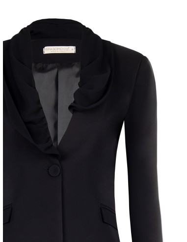 Blazer de Corte Longo com Lapela em Georgette Rinascimento