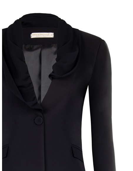 Blazer de Corte Longo com Lapela em Georgette Rinascimento