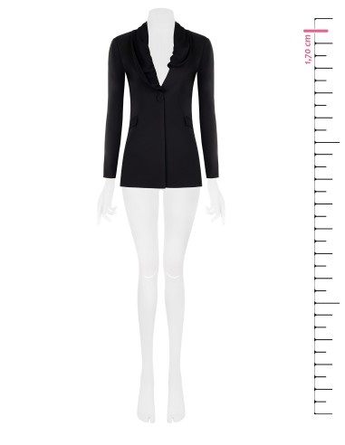 Blazer de corte longo com lapela em georgette Rinascimento