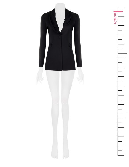 Blazer de corte longo com lapela em georgette Rinascimento