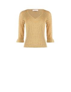 Top A Coste Con Filato In Lurex E Scollo A V Rinascimento - Vestiti...