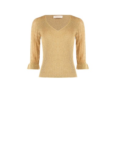 Top A Coste Con Filato In Lurex E Scollo A V Rinascimento - Vestiti...