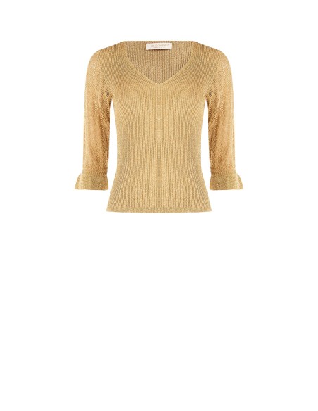 Top A Coste Con Filato In Lurex E Scollo A V Rinascimento - Vestiti...