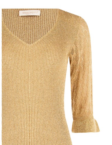 Top A Coste Con Filato In Lurex E Scollo A V Rinascimento - Vestiti...