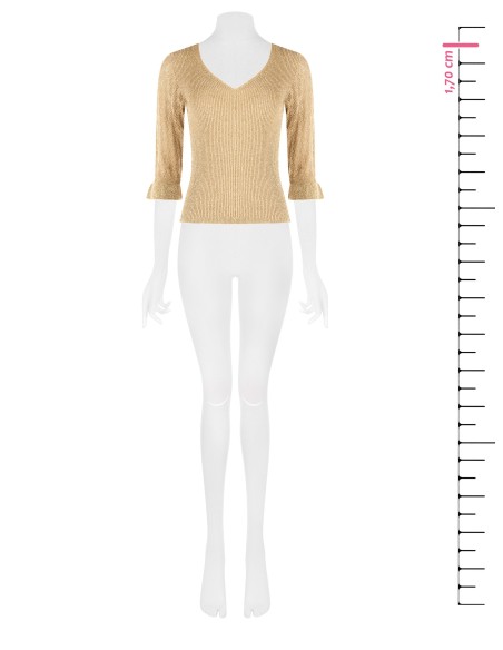 Top A Coste Con Filato In Lurex E Scollo A V Rinascimento - Vestiti...