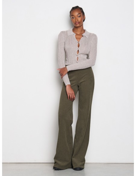 Polo Aderente A Coste Con Lurex E Bottoni Rinascimento - Vestiti Fi...