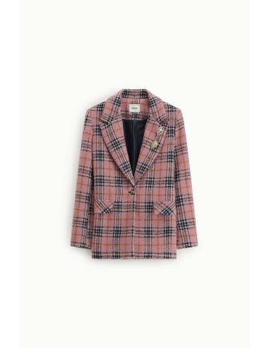 Blazer Xadrez com Lapela e Botões Dixie