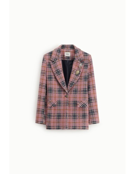 Blazer Xadrez com Lapela e Botões Dixie