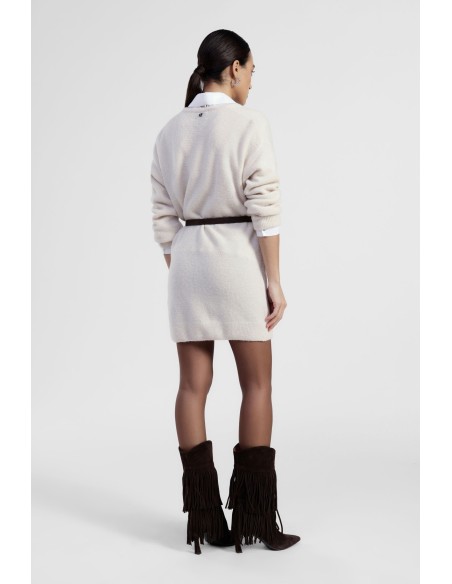 Vestido Curto com Cinto e Decote em V Dixie