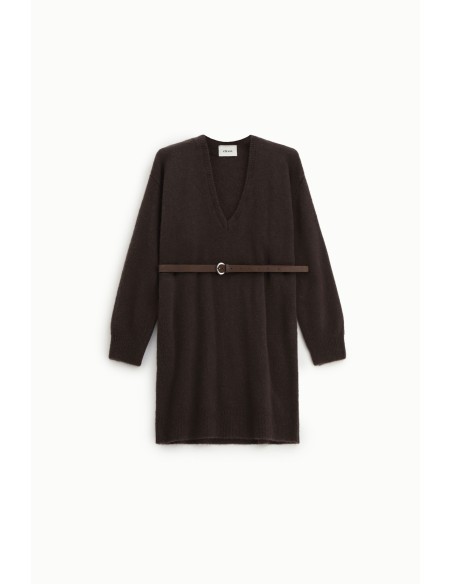 Vestido curto com cinto e decote em V Dixie