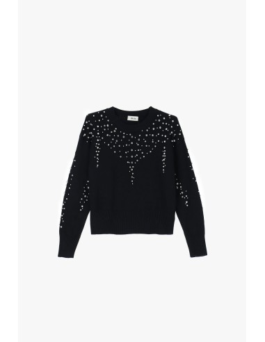 Camisola de gola redonda com aplicações luminosas Dixie