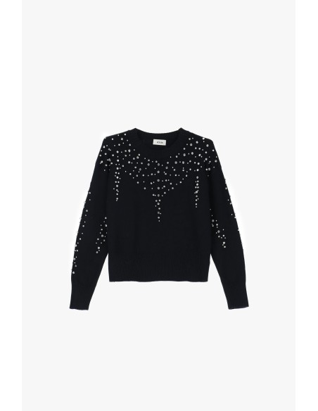 Camisola de gola redonda com aplicações luminosas Dixie