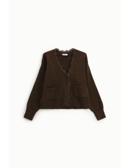 Cardigan com decote em V e bolsos frontais Dixie