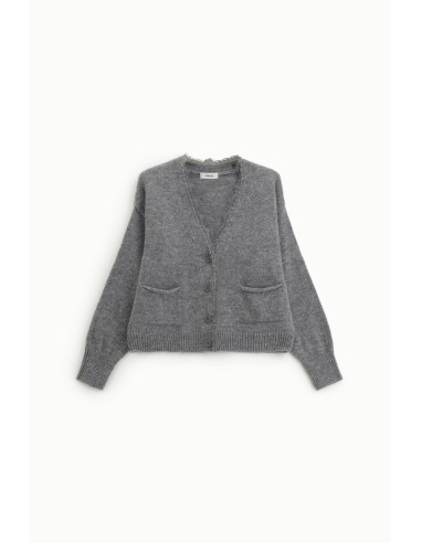 Cardigan com Decote em V e Bolsos Frontais Dixie