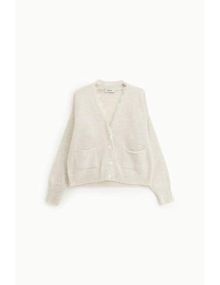 Cardigan com decote em V e bolsos frontais Dixie