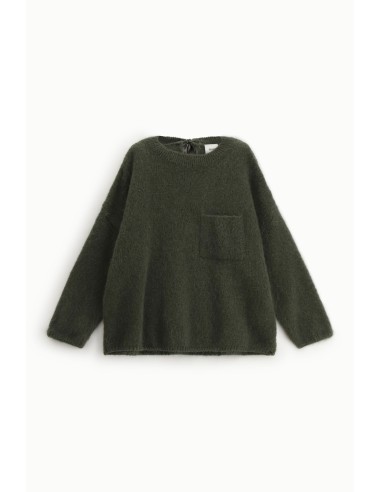 Camisola de gola redonda com bolso aplicado Dixie