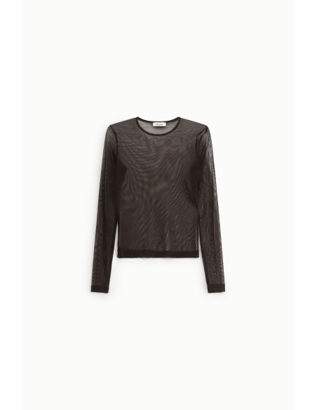 T-shirt de mangas compridas com efeito transparente Dixie